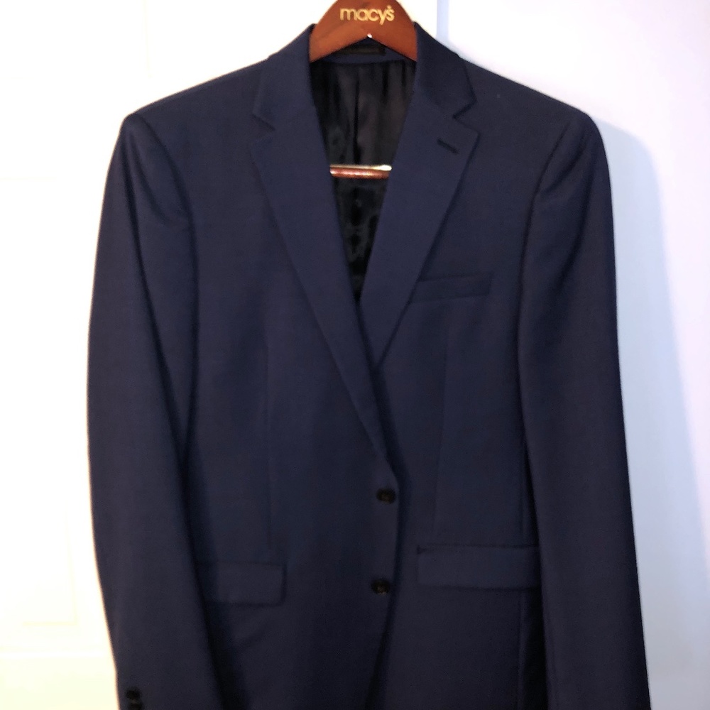 Men's Calvin Klein Classic Fit 2 Piece Blue Suit , Jacket 42 L, Pants 34/32